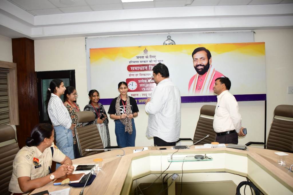 Girl students gaining experience in Information and Public Relations Office
